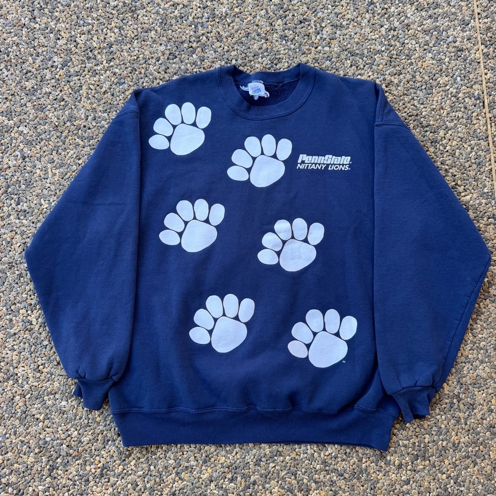 Vintage Penn State Nittany Lions Sweatshirt Mens‎ XL Blue Crewneck 90s Paw Print